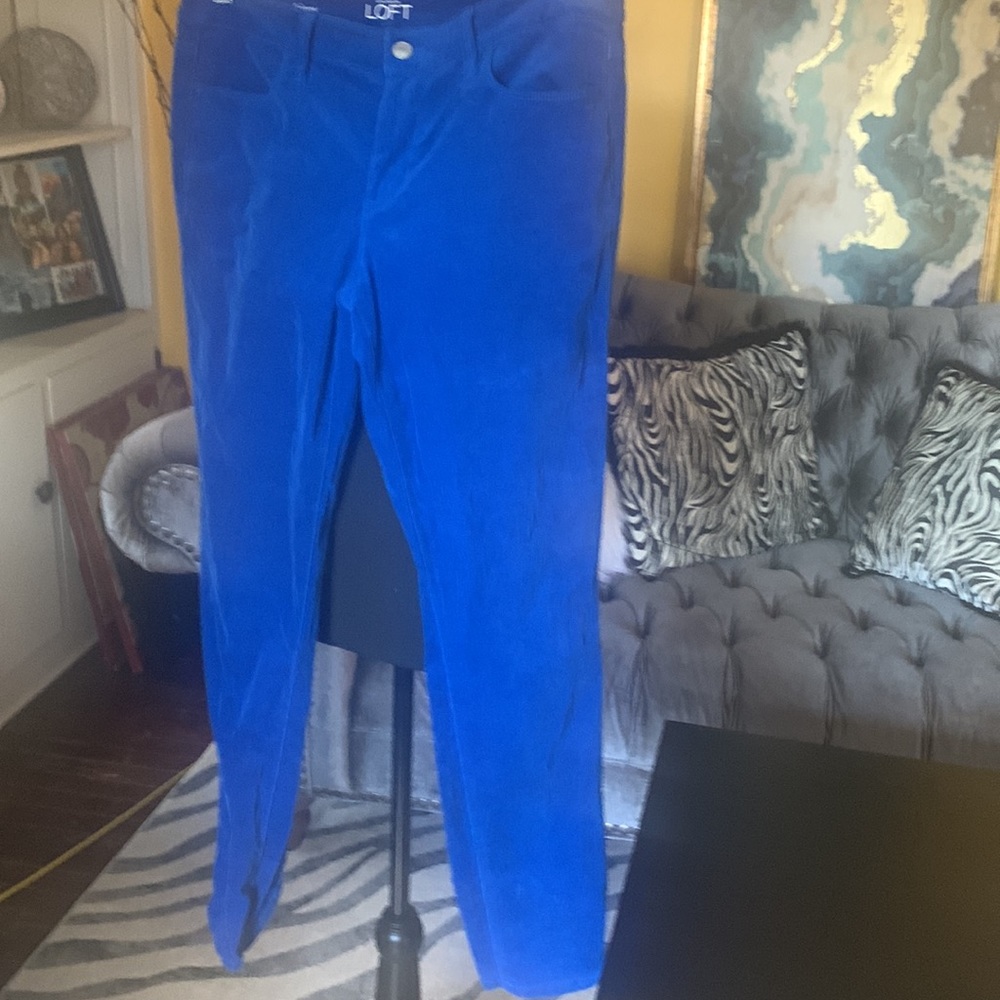 Ann Taylor LOFT super skinny blue corduroy skinny jeans - Picture 9 of 9